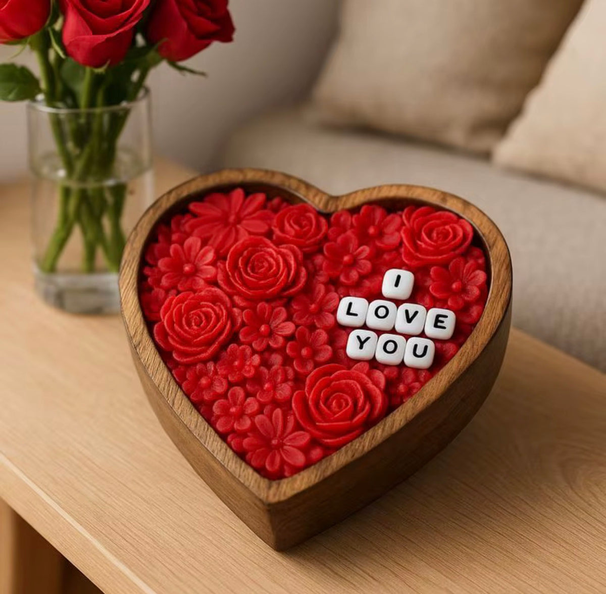 Rosé Heart Candle